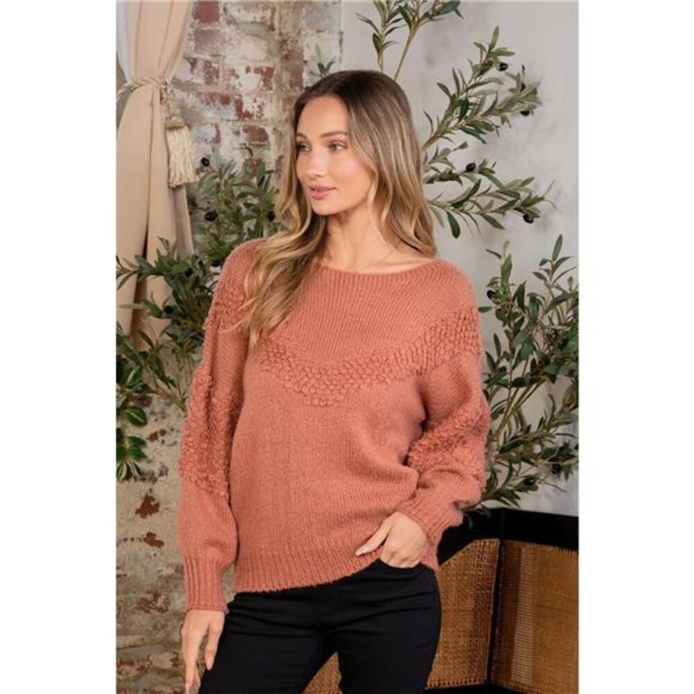 Sew In Love Boat Neck Long Sleeve‎ Sweater